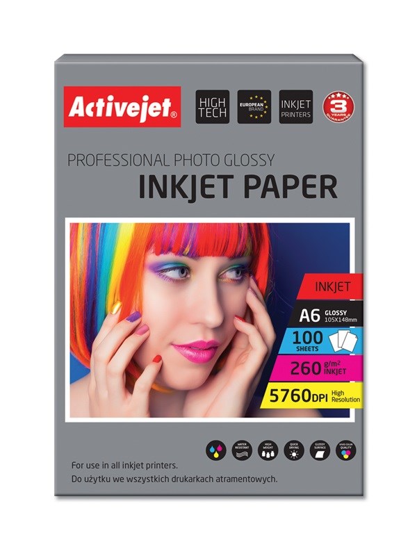 Activejet Lesklý papír AP6-260GR100 (A6; 100 ks)
