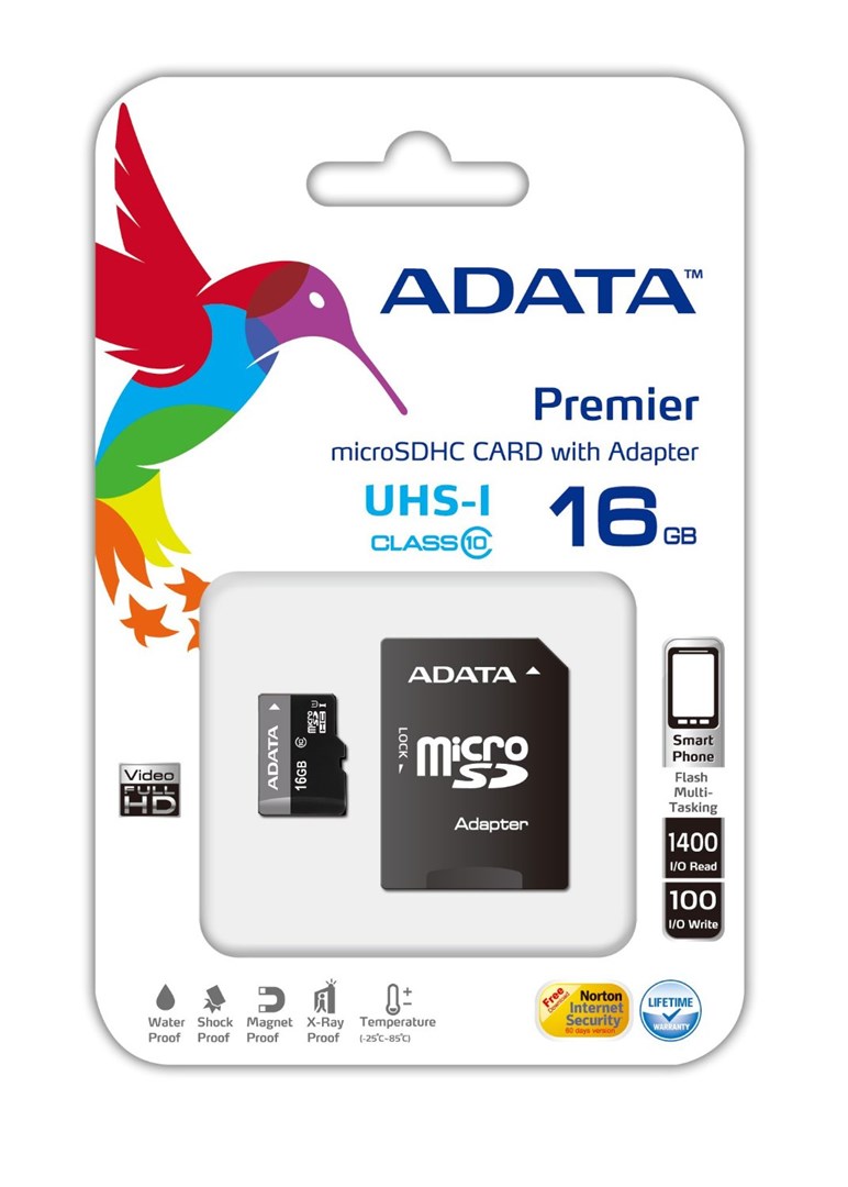 ADATA Premier microSDHC UHS-I U1 Class10 16GB Třída 10