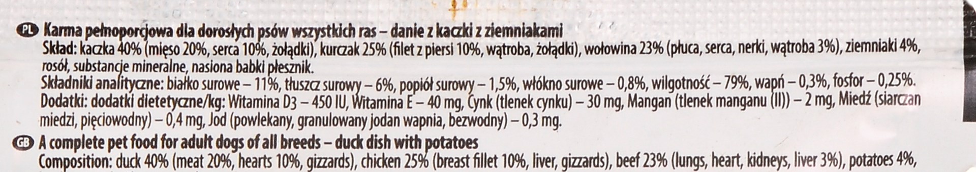 DOLINA NOTECI Premium Duck dish with potatoes - mokré krmivo pro dospělé psy malých plemen - 100g
