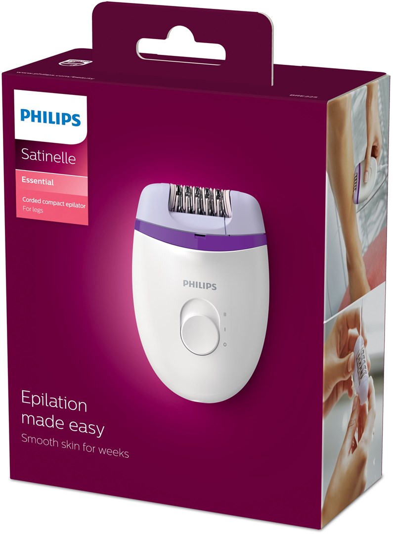 Philips Satinelle Essential na nohy, kompaktní epilátor s kabelem