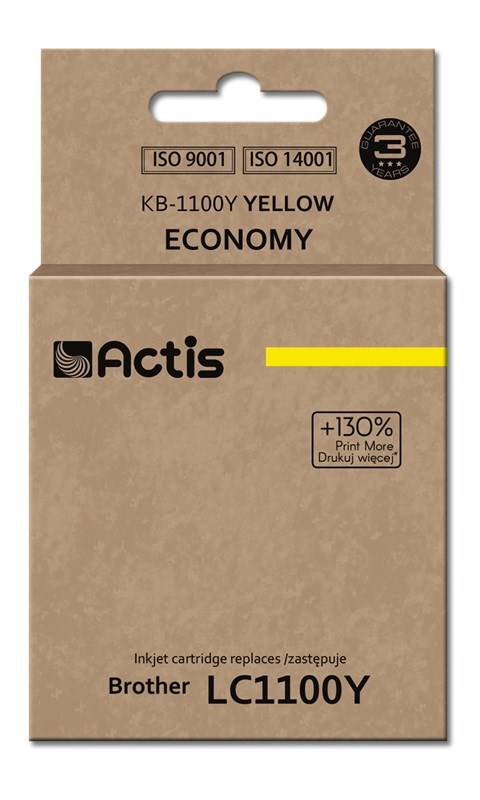 Actis KB-1100Y inkoust (náhrada za Brother LC1100Y/980Y; standardní; 19 ml; žlutý)
