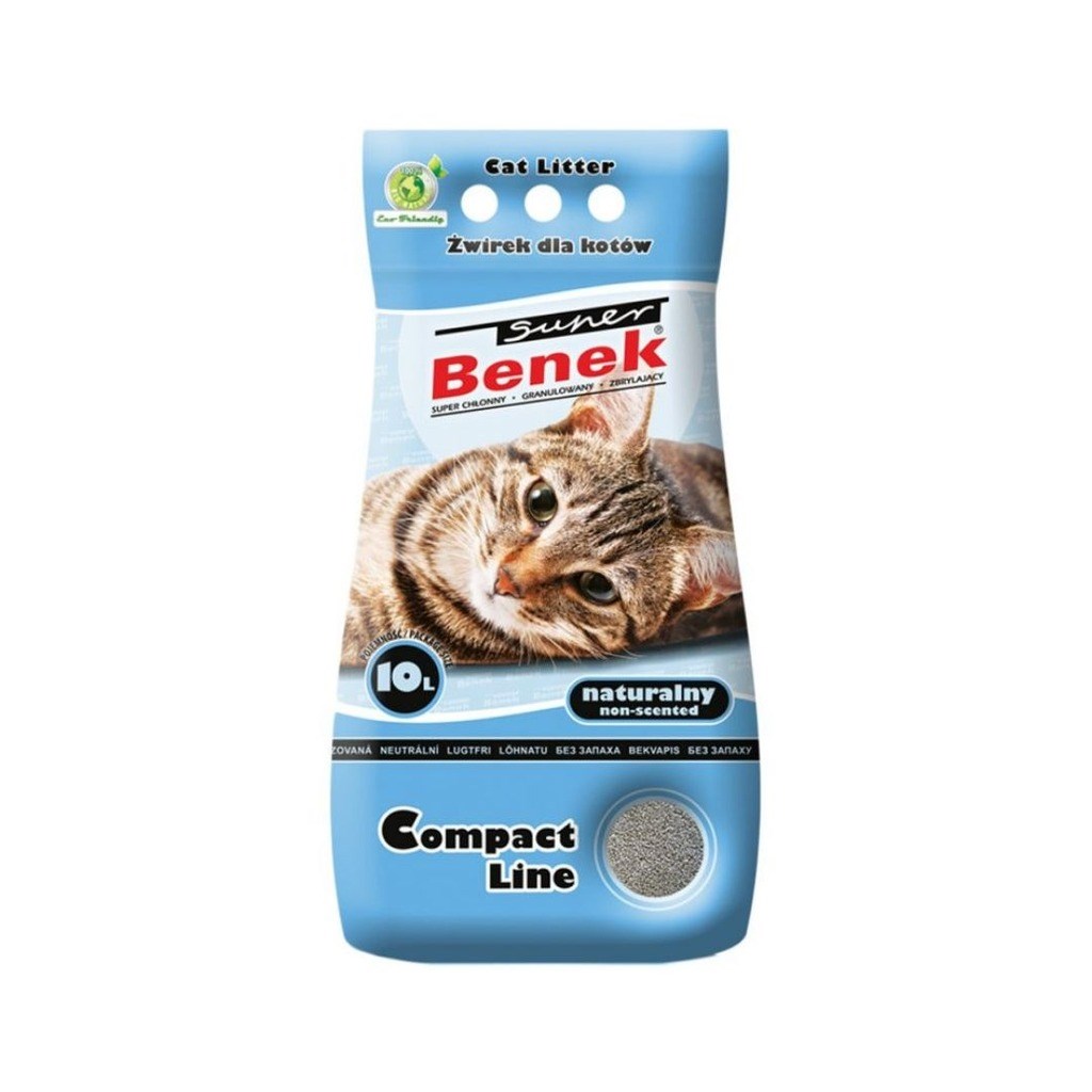 Certech Super Benek Compact Natural - Hrudkující stelivo pro kočky 10 l