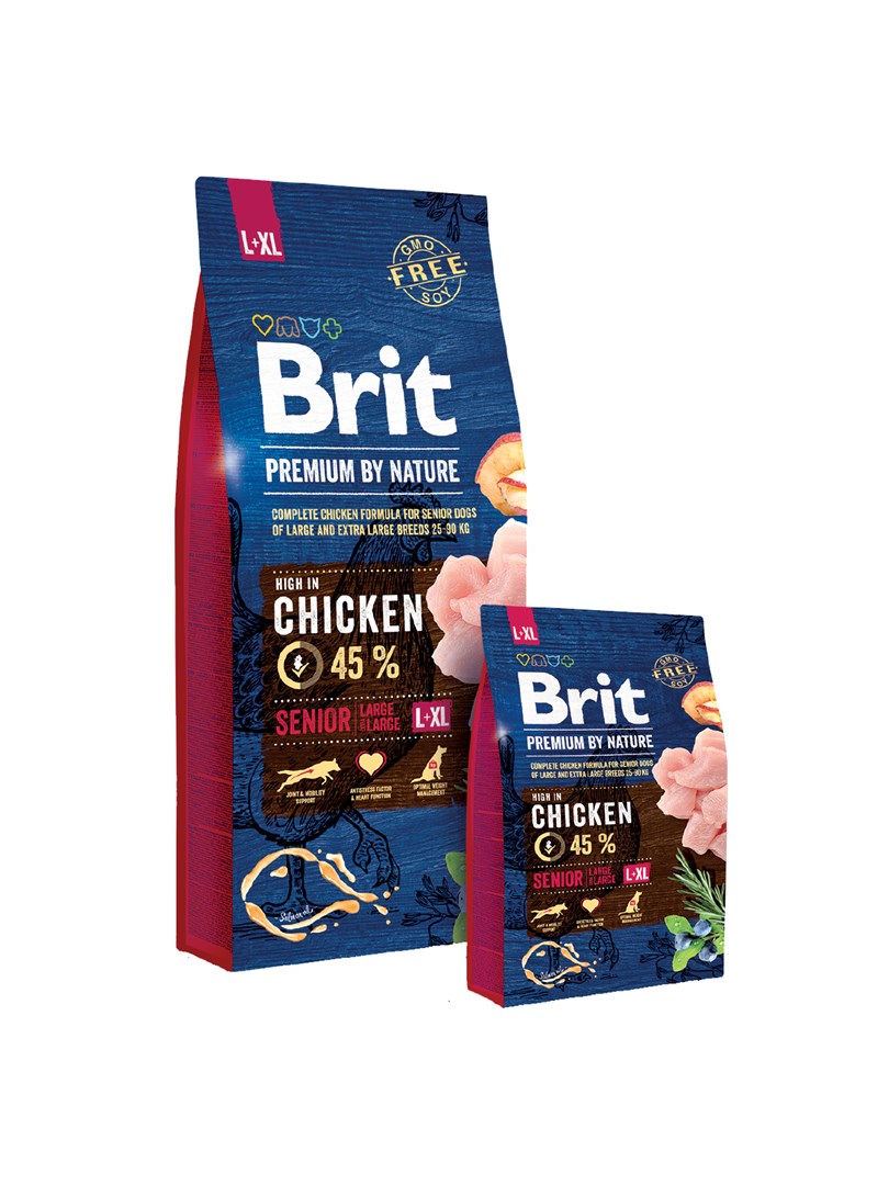 Brit Premium by Nature Senior L+XL - suché krmivo pro psy - Jablko, Kuřecí maso, Kukuřice 15 kg