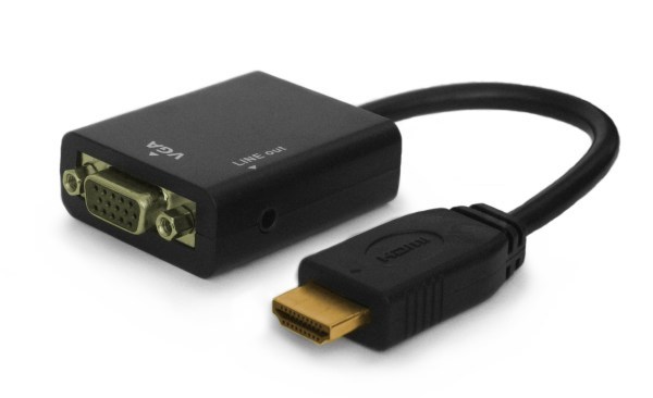 Savio CL-23 adaptér k video kabelům VGA (D-Sub) HDMI Typ A (standardní) Černá