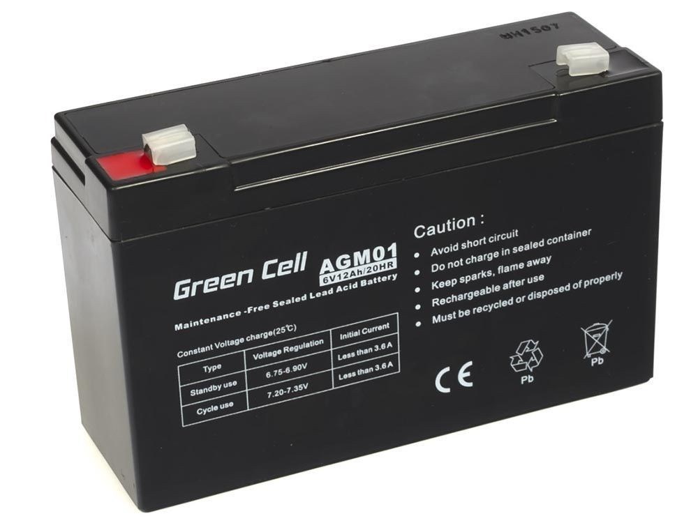 Green Cell AGM Battery 6V 12Ah - Batterie - 12.000 mAh Olověná (VRLA)