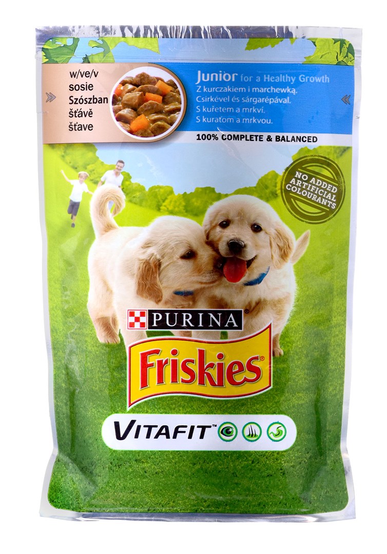 PURINA Friskies Junior - Chicken and Carrot - vlhké krmivo pro psy - 100 g