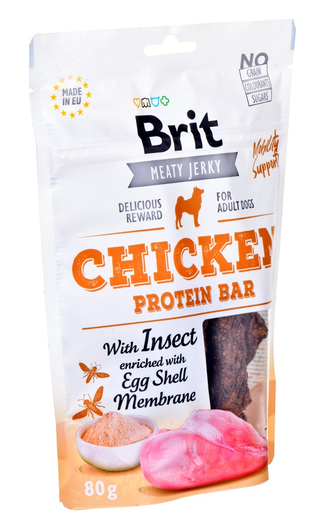 Brit Jerky Chicken Protein Bar with instect - Kuře - psí pamlsek - 80 g