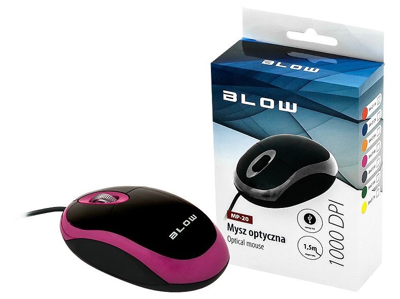 Optická myš BLOW MP-20 USB růžová
