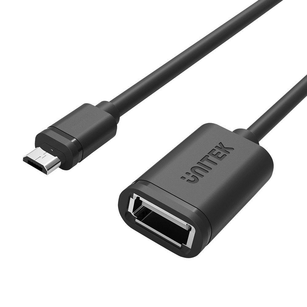 UNITEK Y-C438GBK USB kabel 0,2 m USB 2.0 Micro-USB B USB A Černá