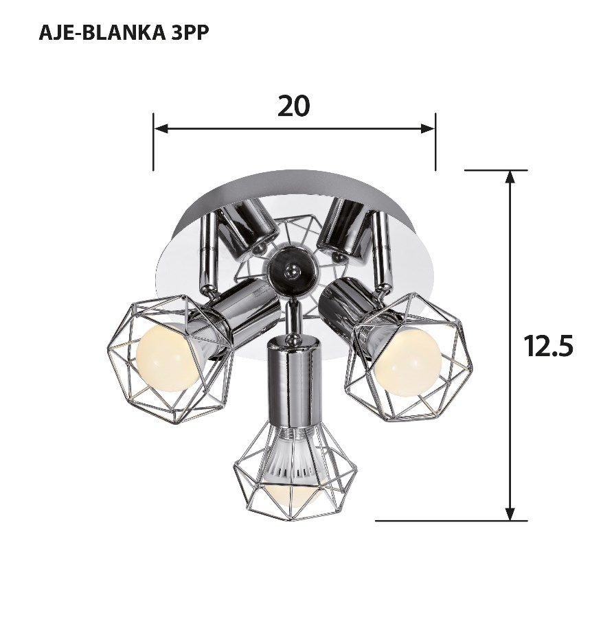 Activejet AJE-BLANKA 3PP stropní osvětlení Stříbrná E14