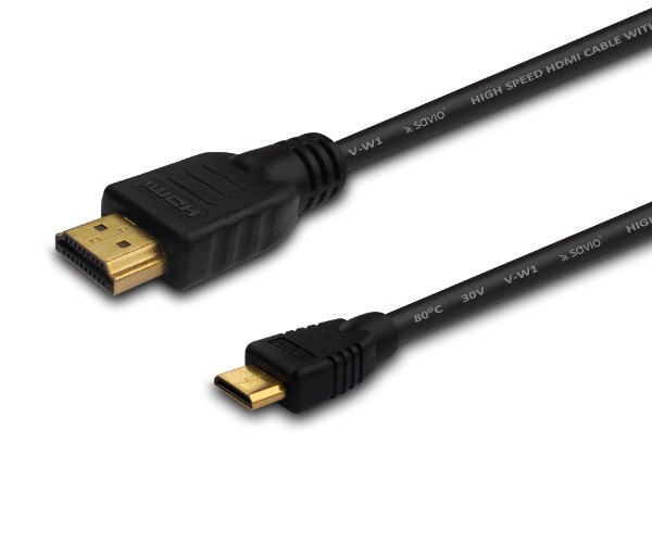 Savio CL-09 HDMI kabel 1,5 m HDMI Typ A (standardní) HDMI Type C (Mini) Černá
