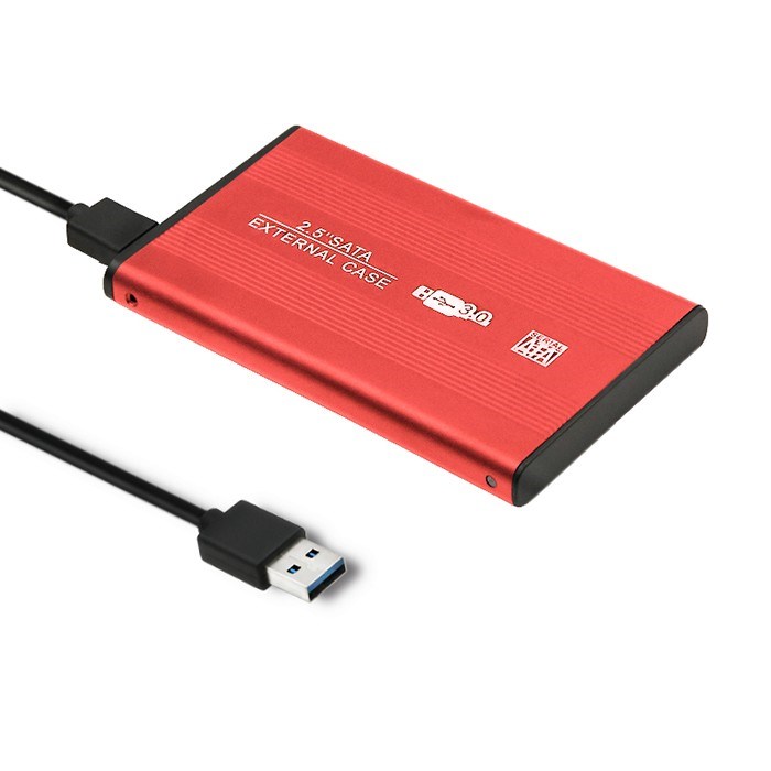 Qoltec 51860 Pouzdro na externí pevný disk HDD / SSD 2,5 '' SATA3 | USB 3.0 | Červené
