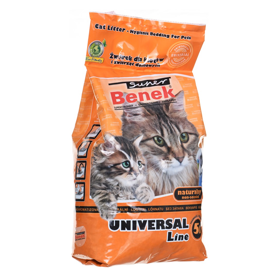 SUPER BENEK UNIVERSAL Kočičí stelivo Bentonitová drť Přírodní 5 l