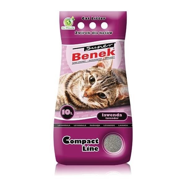 Certech Super Benek Compact Lavender - hrudkující stelivo pro kočky 10l