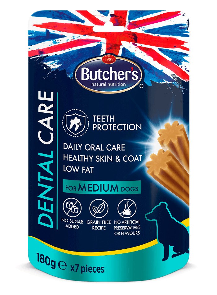 Butcher's Dental Care - dentální snack pro střední psy - 180g