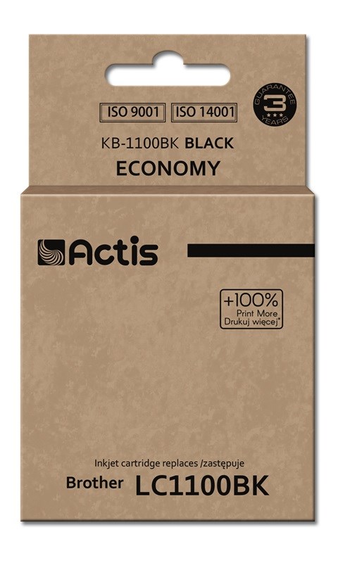 Actis KB-1100Bk Inkoust (náhrada za Brother LC1100BK/980BK; standardní; 28 ml; černý)