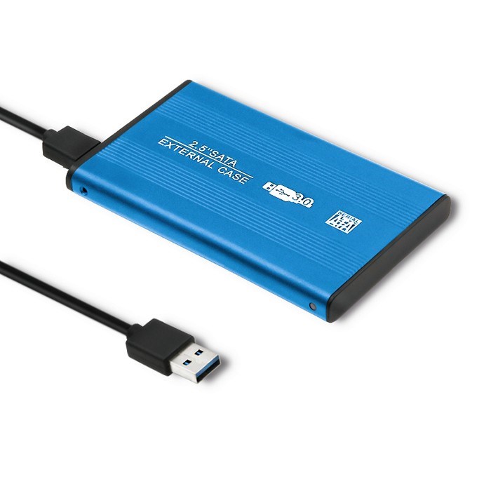 Qoltec 51859 Pouzdro na externí pevný disk HDD / SSD 2,5 '' SATA3 | USB 3.0 | Modrý