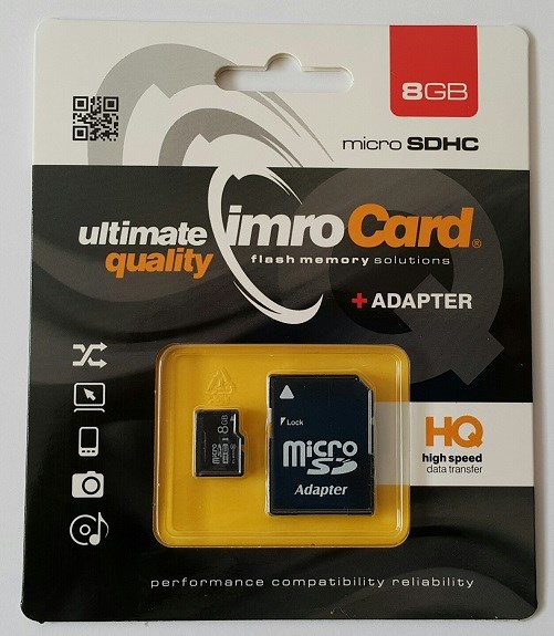 IMRO 4/8G ADP paměťová karta 8 GB MicroSDHC Třída 4
