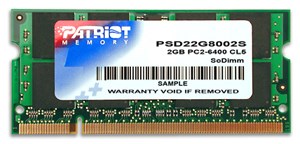 Patriot Memory DDR2 2GB CL5 PC2-6400 (800MHz) SODIMM paměťový modul