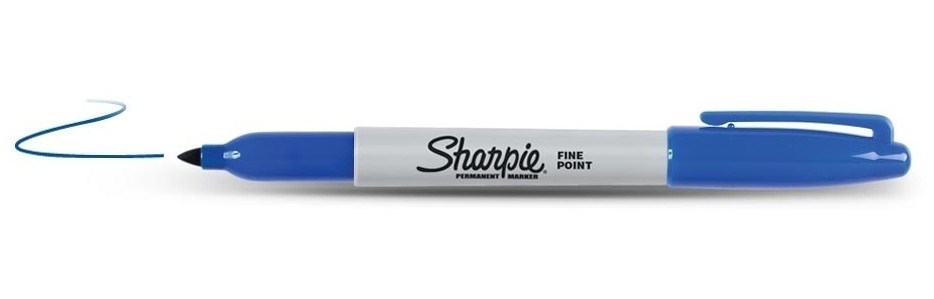 Sharpie Fine Point permanentní značkovač Jemný hrot Modrá