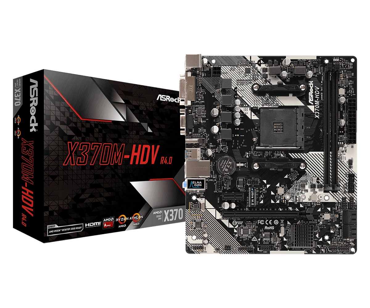 Asrock X370M-HDV R4.0 AMD Promontory X370 Socket AM4 Micro ATX
