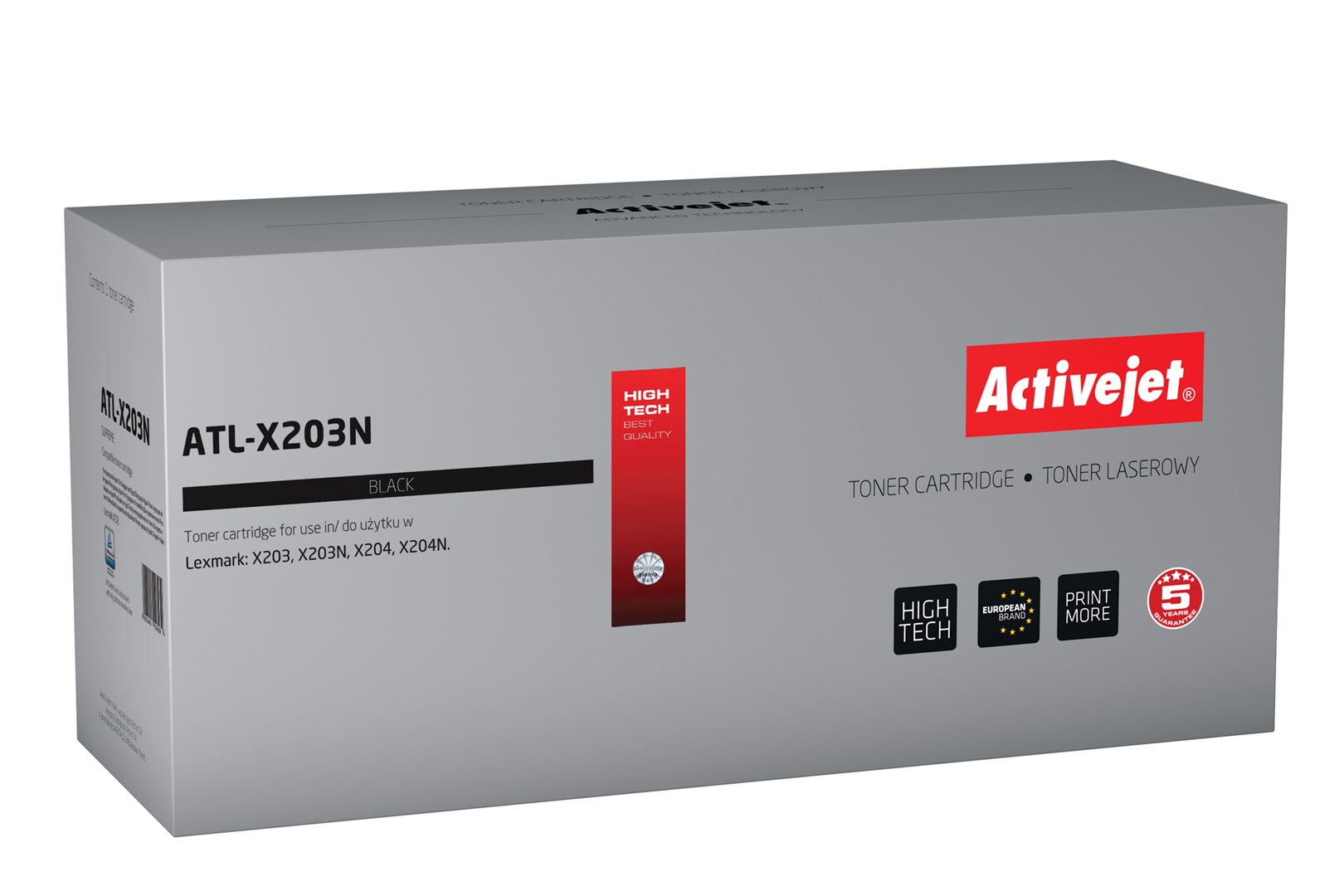 Activejet tonerová kazeta ATL-X203N (náhradní Lexmark X203A21G; Supreme; 2500 stran; černá)