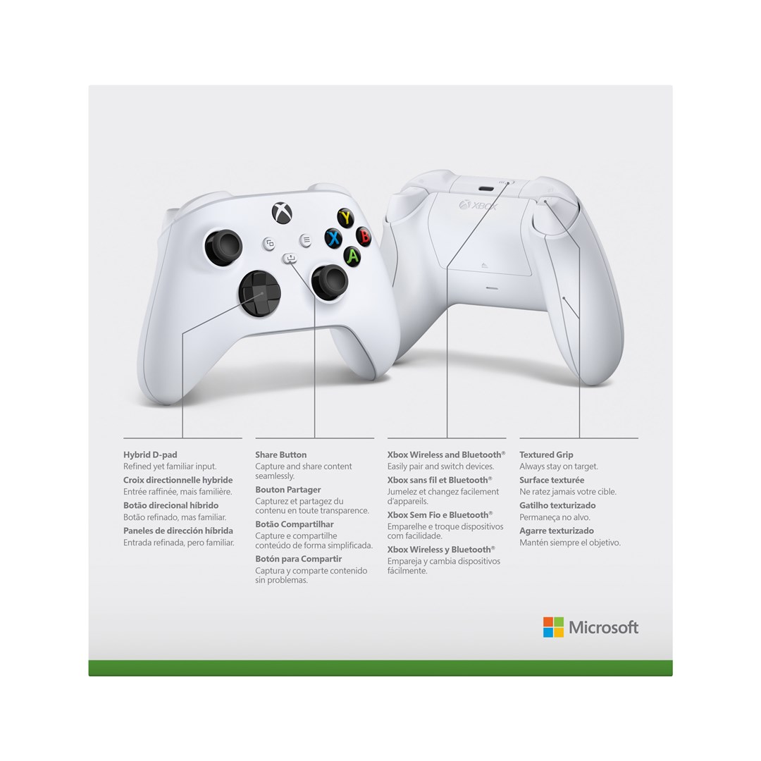 Microsoft Xbox Wireless Controller White Gamepad Xbox Series S,Xbox Series X,Xbox One,Xbox One S,Xbox One X Analogový/digitální Bluetooth/USB Bílá