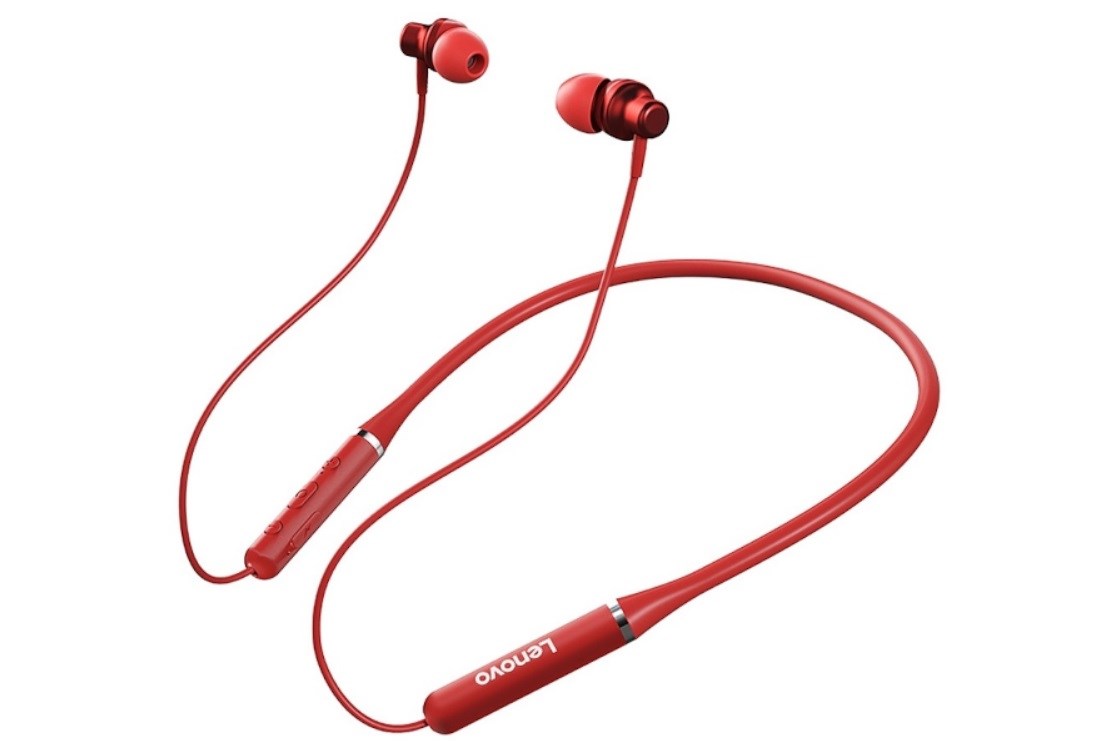 Bezdrátová sluchátka Lenovo HE05, Bluetooth, do uší, červená