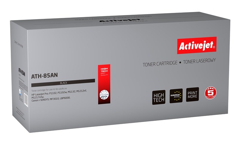 Activejet tonerová kazeta ATH-85AN (náhrada za HP 85A CE285A, Canon CRG-725; Premium; 1600 stran; černá)