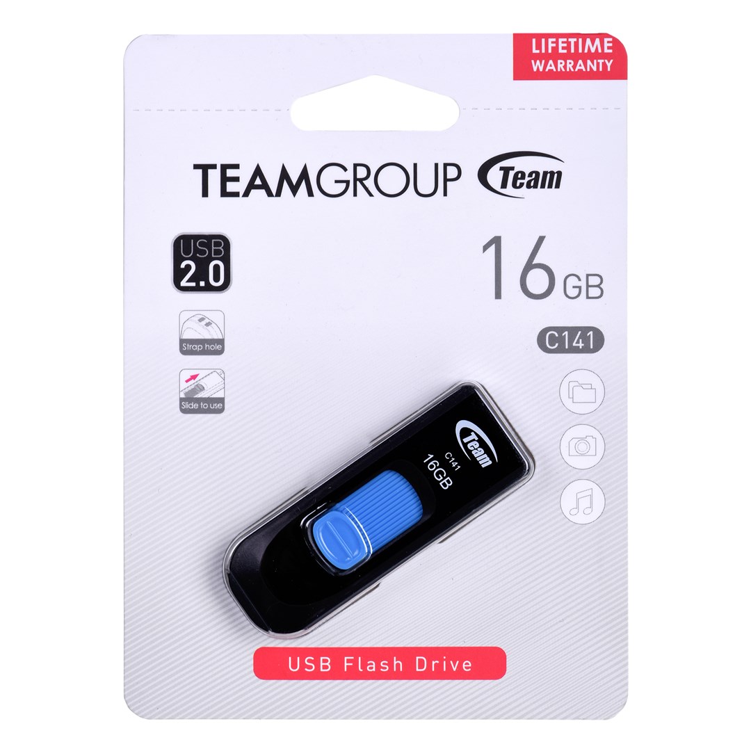 Team Group C141 USB paměť 16 GB USB Typ-A 2.0 Černá, Modrá