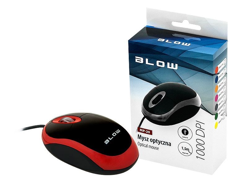 Optical mouse BLOW MP-20 USB red
