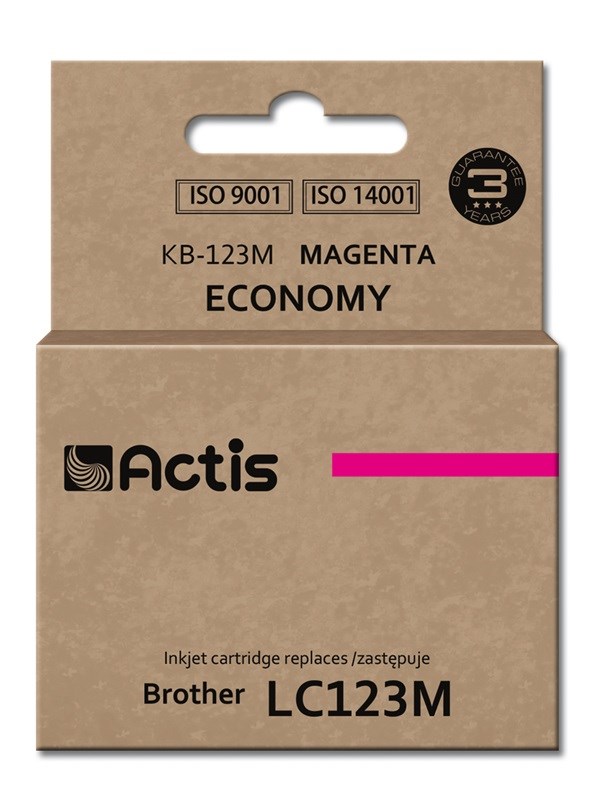 Actis KB-123M inkoust (náhradní Brother LC123M/LC121M; standardní; 10 ml; červený)