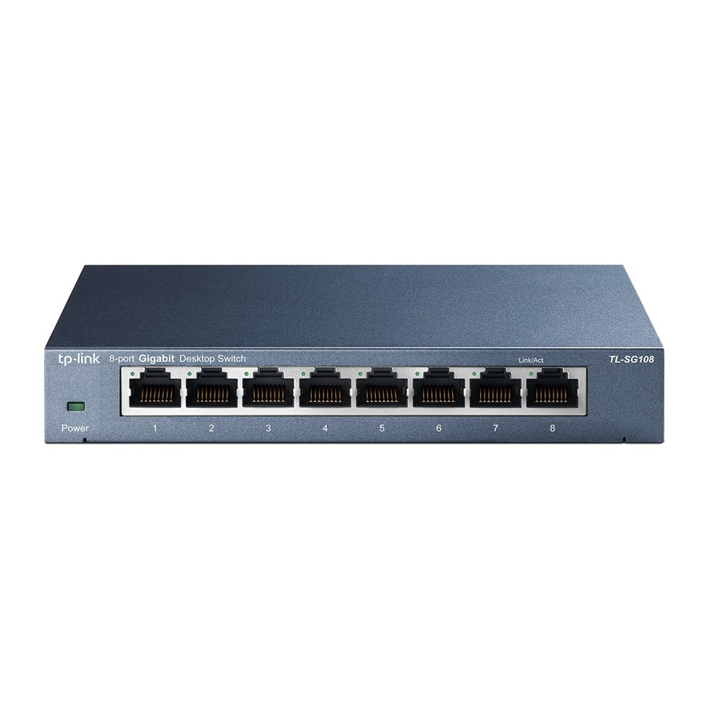 TP-Link TL-SG108 Nespravované Gigabit Ethernet (10/100/1000) Černá