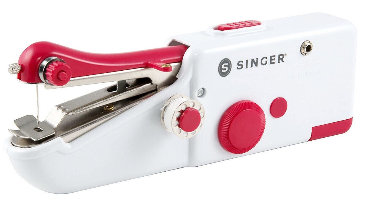 SINGER Stitch Sew Quick Mini mechanický šicí stroj AA Baterie Bílá