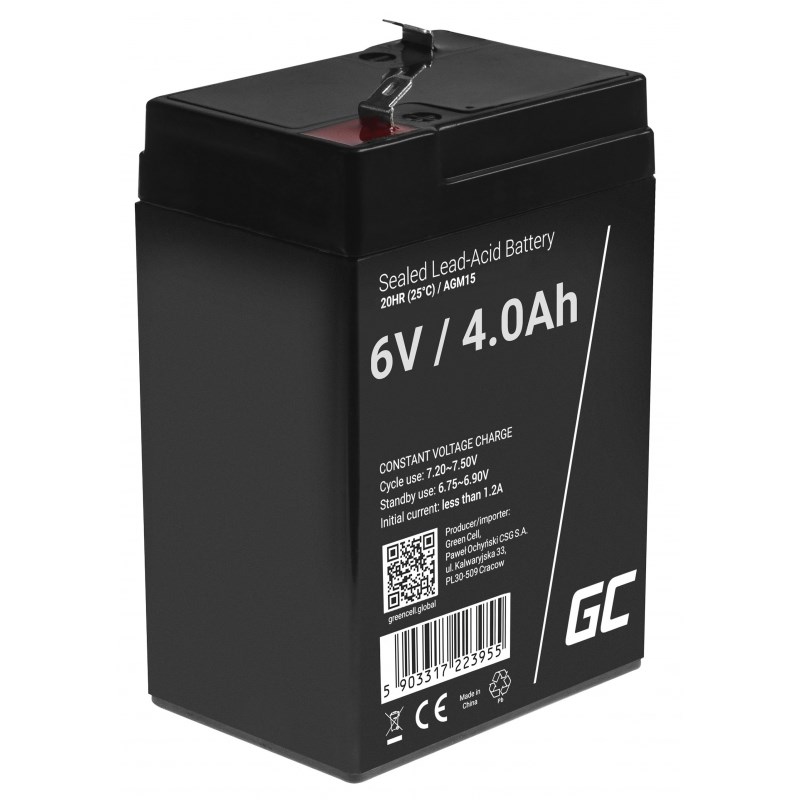 Green Cell AGM15 baterie do UPS Olověná (VRLA) 6 V 4 Ah