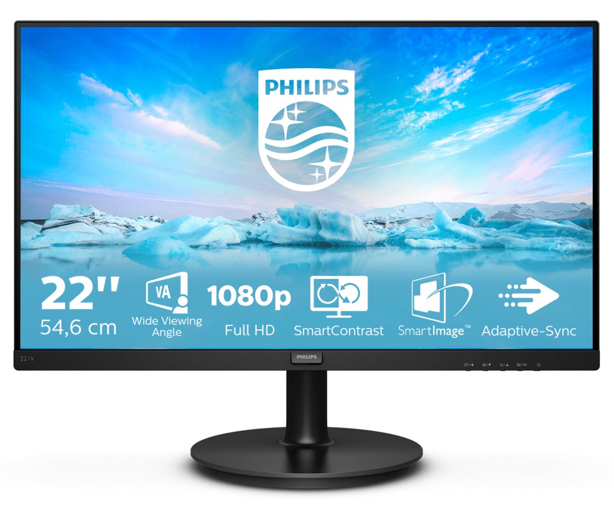 Philips V Line 221V8A/00 LED display 54,6 cm (21.5") 1920 x 1080 px Full HD Černá