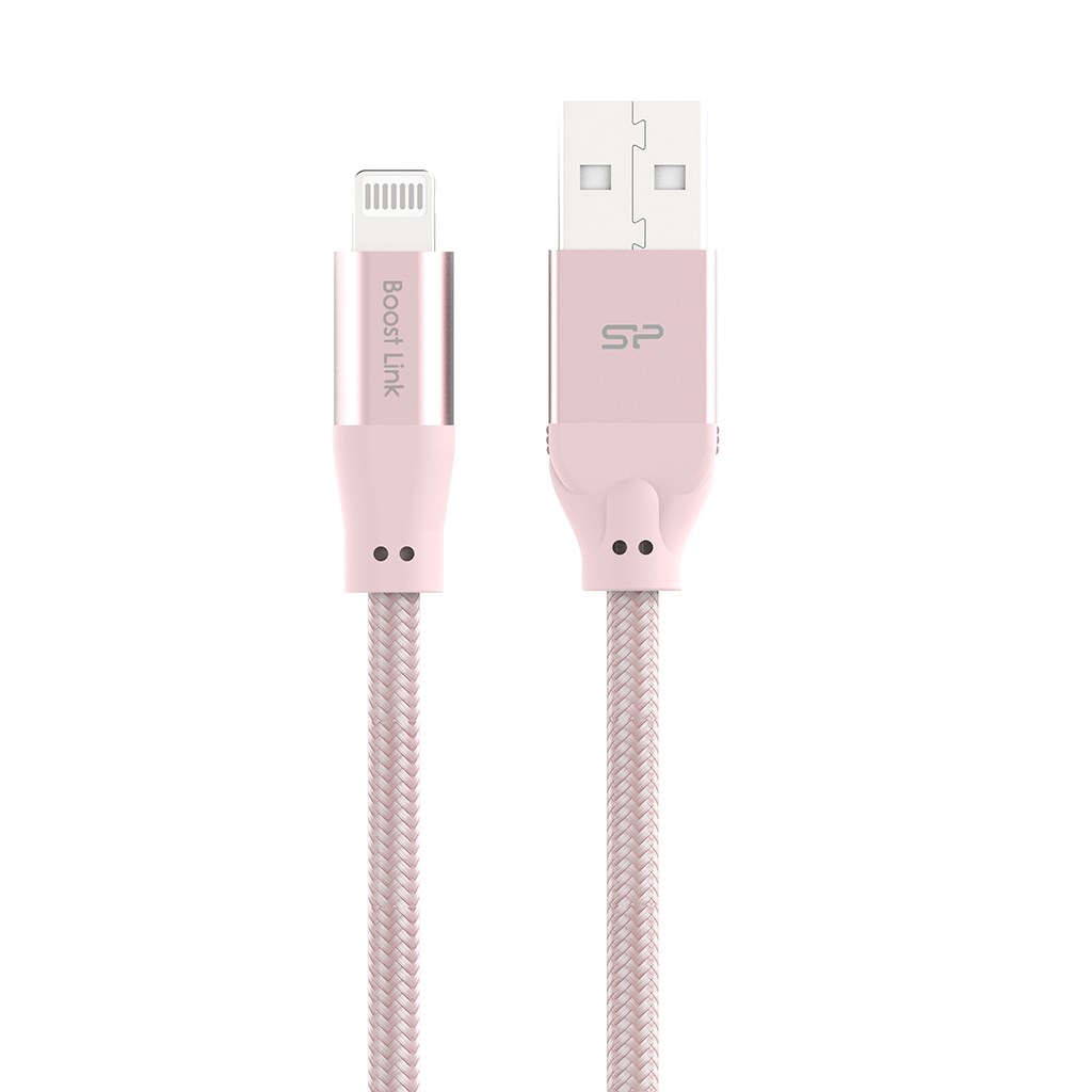 SILICON POWER Boost Link PET LK35AL USB kabel 1 m USB - Lightning (SP1M0ASYLK35AL1P) Růžová