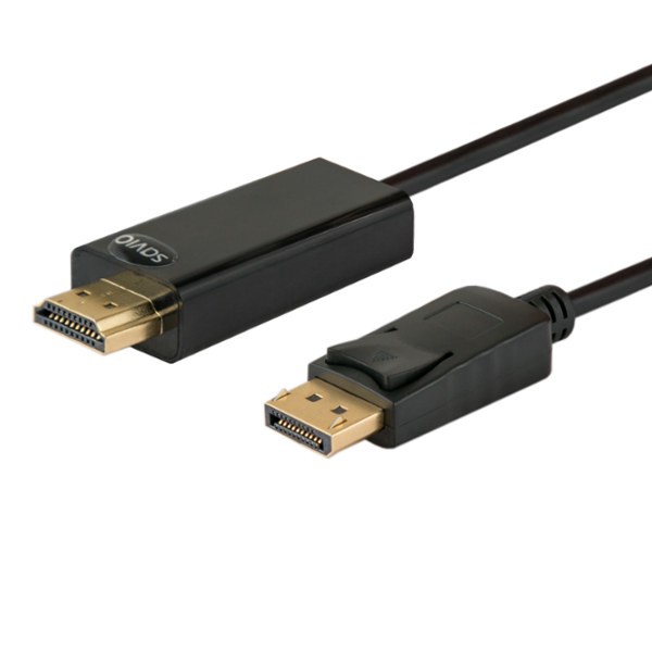 Savio CL-56 adaptér k video kabelům 1,5 m DisplayPort HDMI Typ A (standardní) Černá