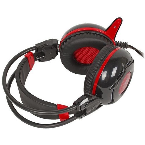 A4Tech Bloody G300 Sluchátka s mikrofonem Kabel Přes hlavu Hraní Černá, Červená