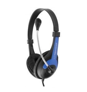 Esperanza EH158B sluchátka / náhlavní souprava Sluchátka s mikrofonem Přes hlavu Černá, Modrá