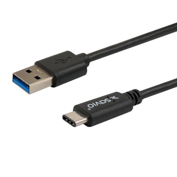 Savio CL-101 USB kabel 1 m USB 3.2 Gen 1 (3.1 Gen 1) USB A USB C Černá