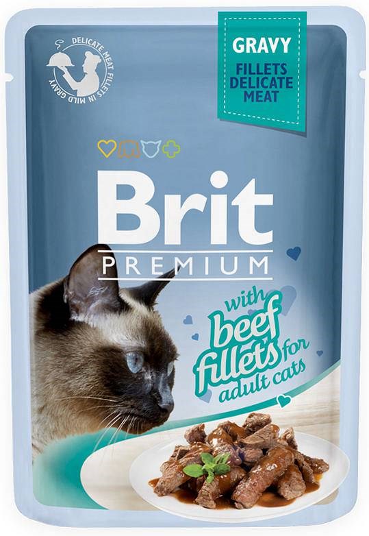 BRIT Premium Gravy Beef - vlhké krmivo pro kočky - 85g