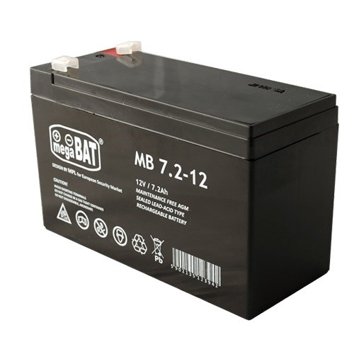MPL megaBAT MB 7.2-12 Baterie do UPS Kyselinová olověný akumulátor VRLA AGM Bezúdržbový 12 V 7,2 Ah Černá