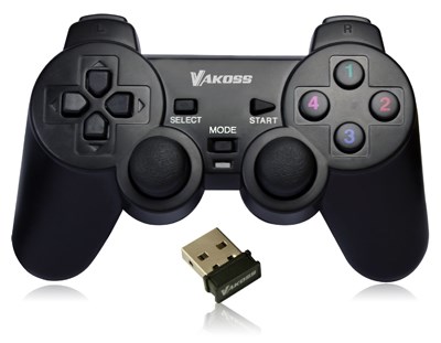 Vakoss GP-3925BK herní ovladač Gamepad PC,Playstation 3 Analogový/digitální RF Černá