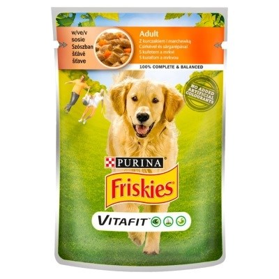 PURINA Friskies Adult - Chicken and Carrot - vlhké krmivo pro psy - 100 g