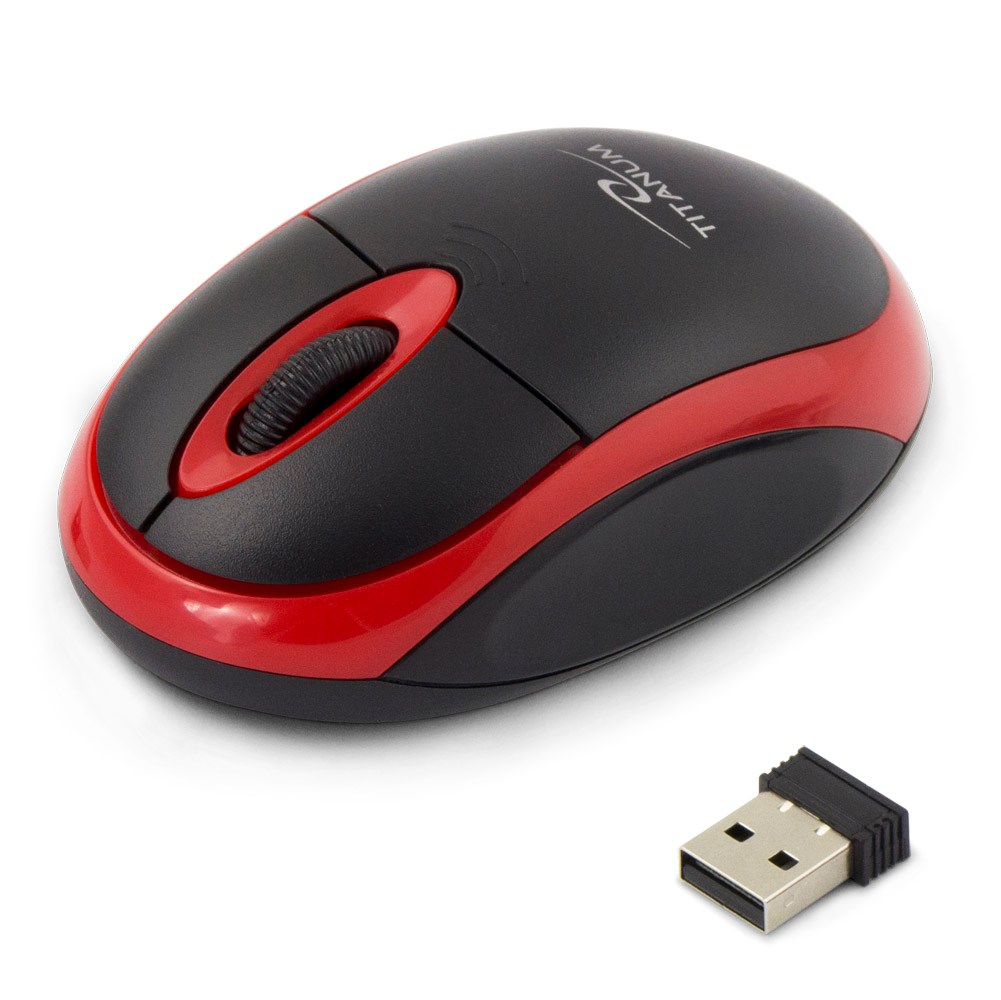 Titanum TM116E Bezdrátová 3D myš 2,4 GHz, černá / červená