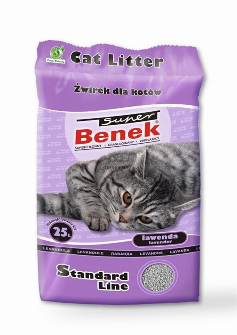 Certech Super Benek Standard Levandule - Hrudkující stelivo pro kočky 25 l (20 kg)