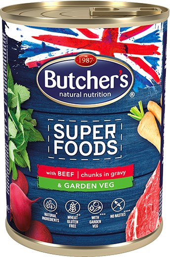 Butcher's Pet Care 5011792005765 konzervované krmivo pro psy Hovězí, Zeleninová Adult 400 g