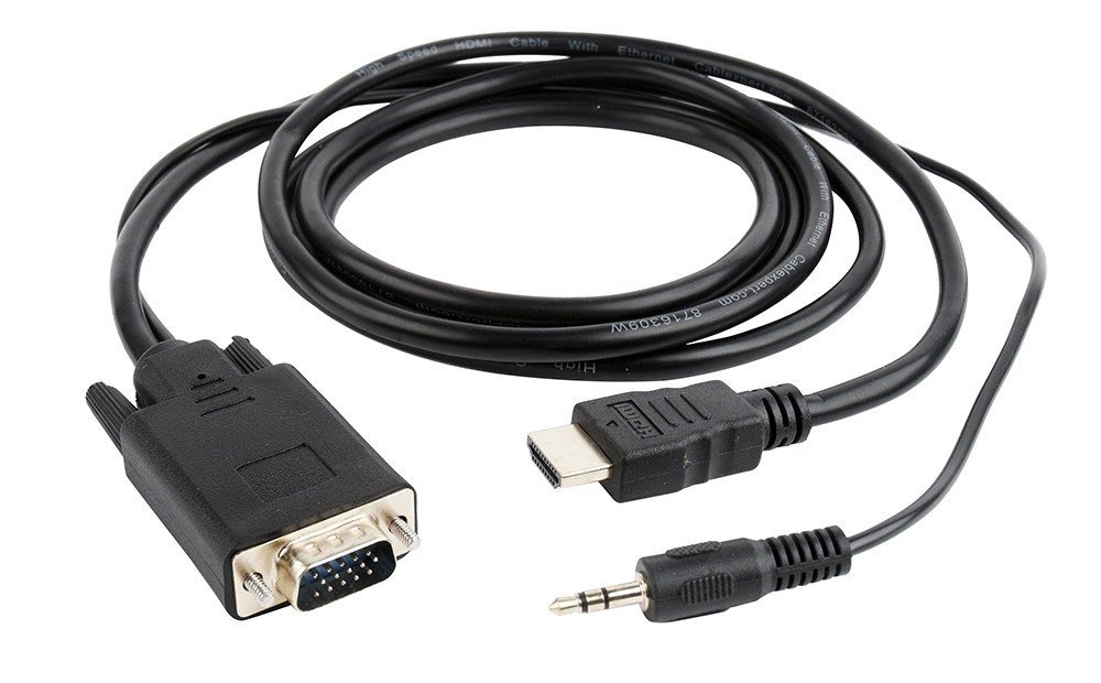 Gembird A-HDMI-VGA-03-6 adaptér k video kabelům 1,8 m HDMI Typ A (standardní) VGA (D-Sub) + 3.5mm Černá