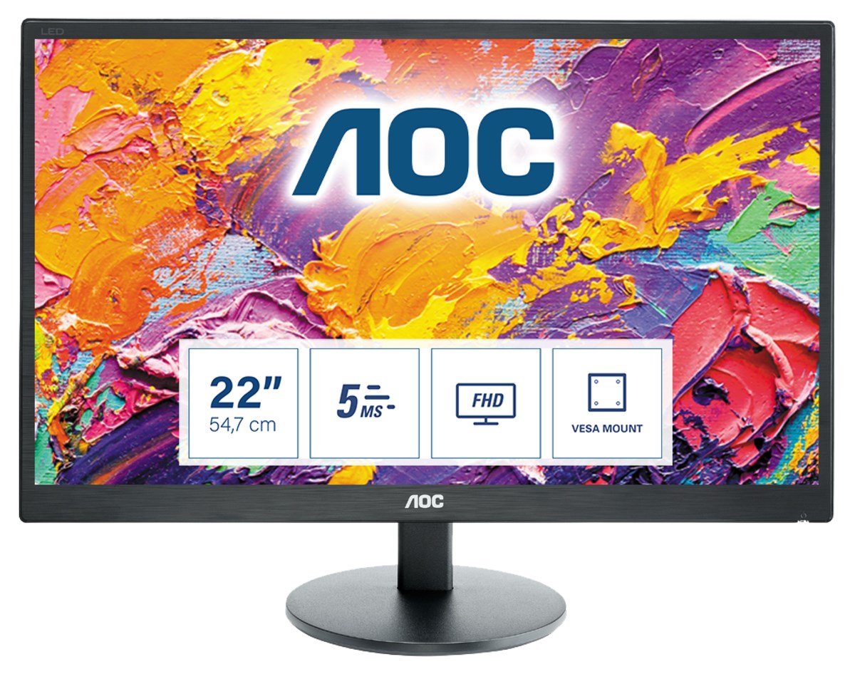 AOC 70 Series E2270SWN LED display 54,6 cm (21.5") 1920 x 1080 px Full HD LCD Černá